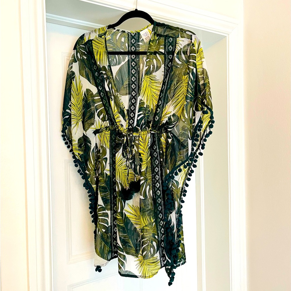 Gorgeous green palm tree print cover-up! One size fits all!